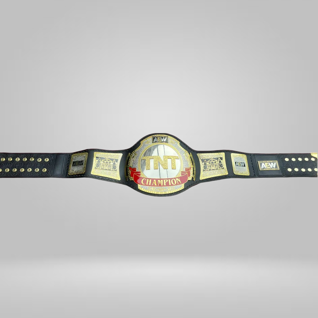 NEW AEW TNT BELT WRESTLING CHAMPIONSHIP BLACK LEATHER REPLICA BELT - image 4 | DASH RACEGEAR