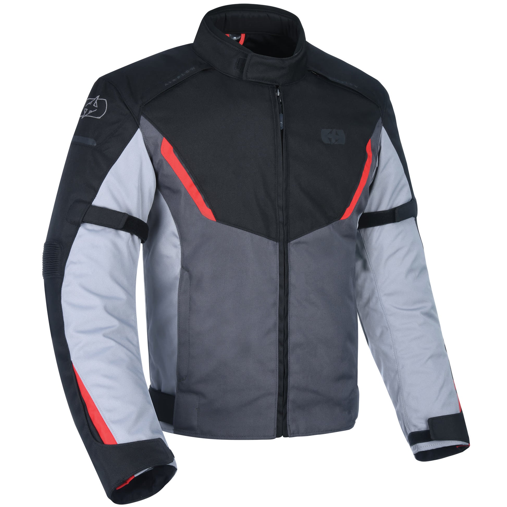 Oxford Delta 1.0 Textile Jacket - Black / Grey / Red by Oxford Clothing - clearance motorcycle jacket