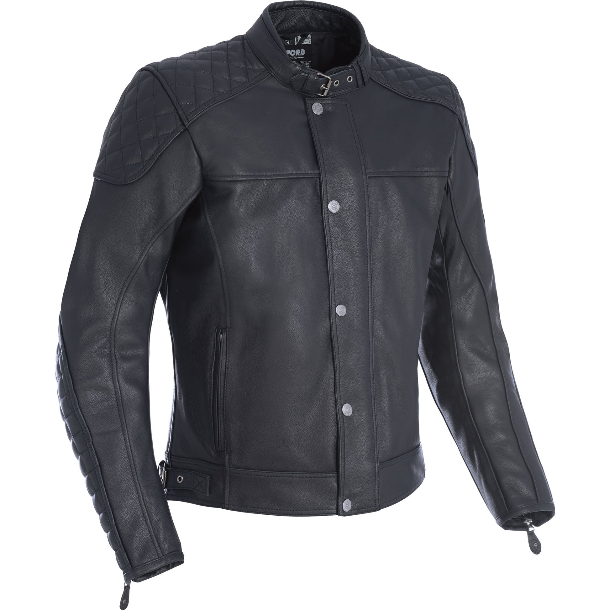 Oxford Hampton Leather Jacket - Black by Oxford Clothing - clearance motorcycle jacket