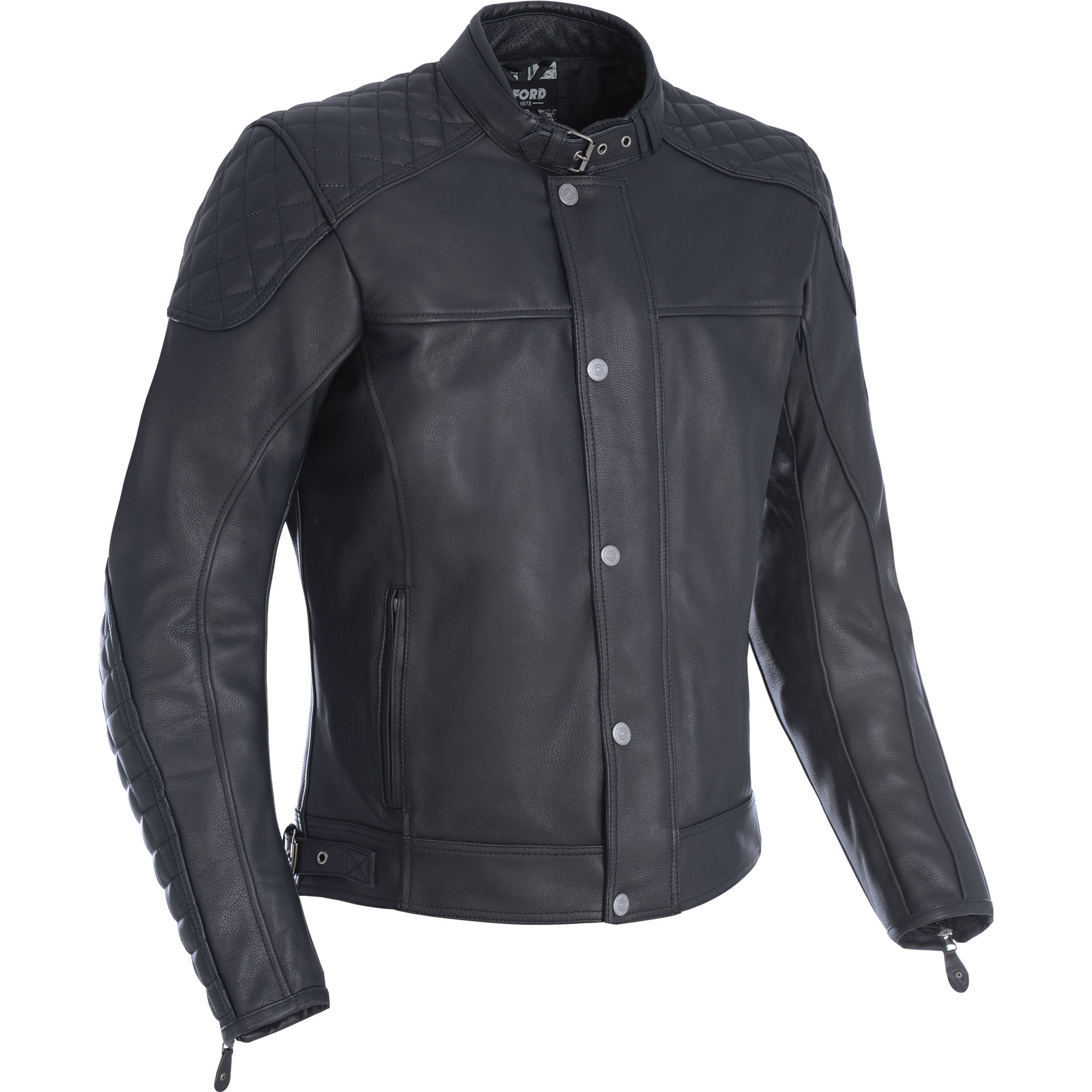 Oxford Hampton Leather Jacket - Black by Oxford Clothing - clearance motorcycle jacket