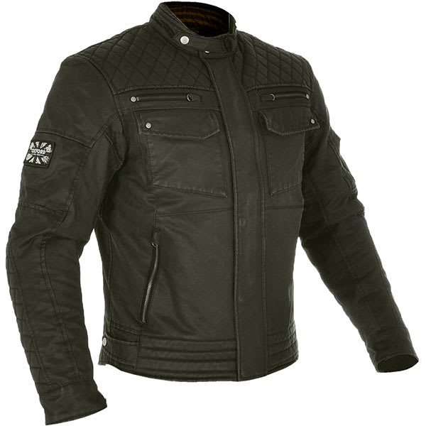 Oxford Hardy Wax Textile Jacket - Olive by Oxford Clothing - clearance motorcycle jacket