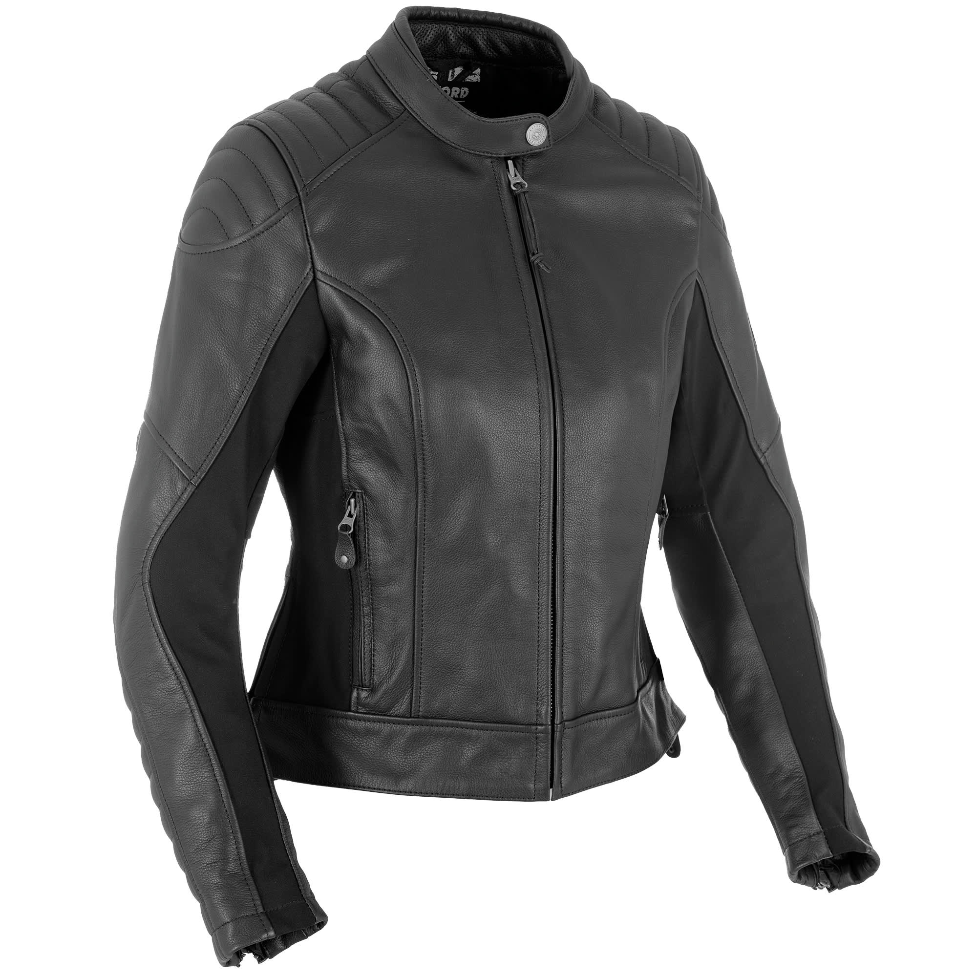 Oxford Ladies Beckley Leather Jacket - Black by Oxford Clothing - clearance motorcycle jacket