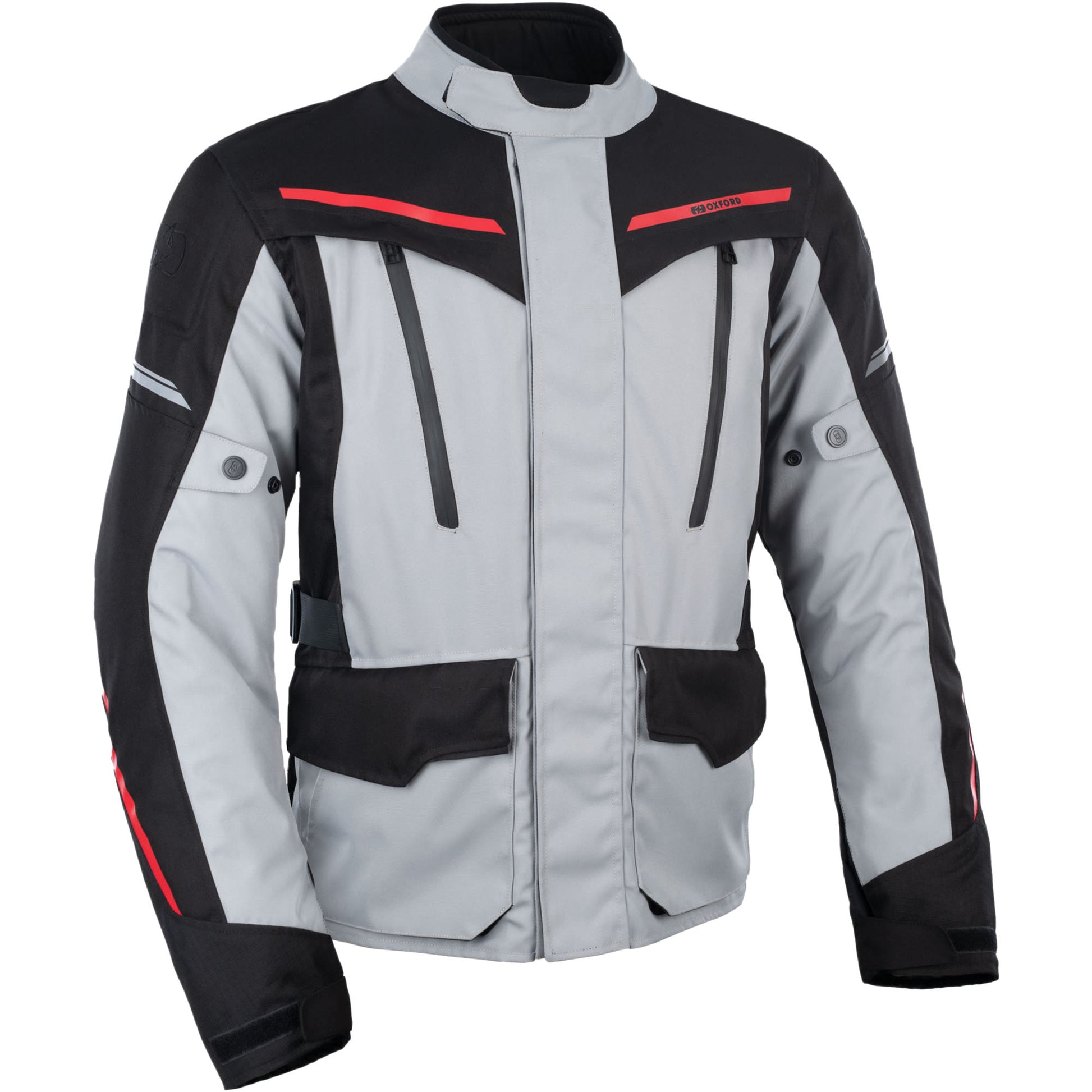 Oxford Metro 2.0 Textile Jacket - Grey / Black / Red by Oxford Clothing - clearance motorcycle jacket