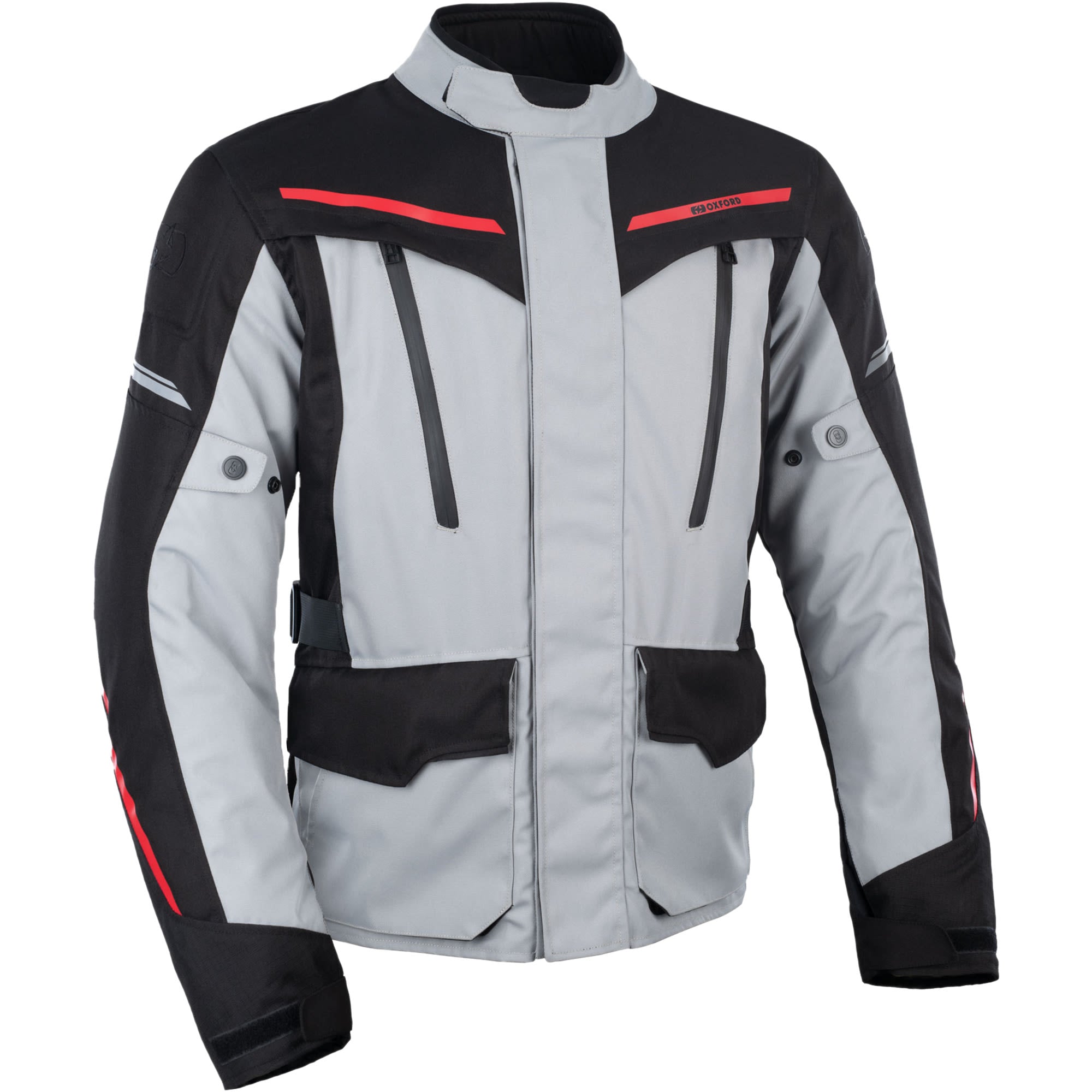 Oxford Metro 2.0 Textile Jacket - Grey / Black / Red by Oxford Clothing - clearance motorcycle jacket