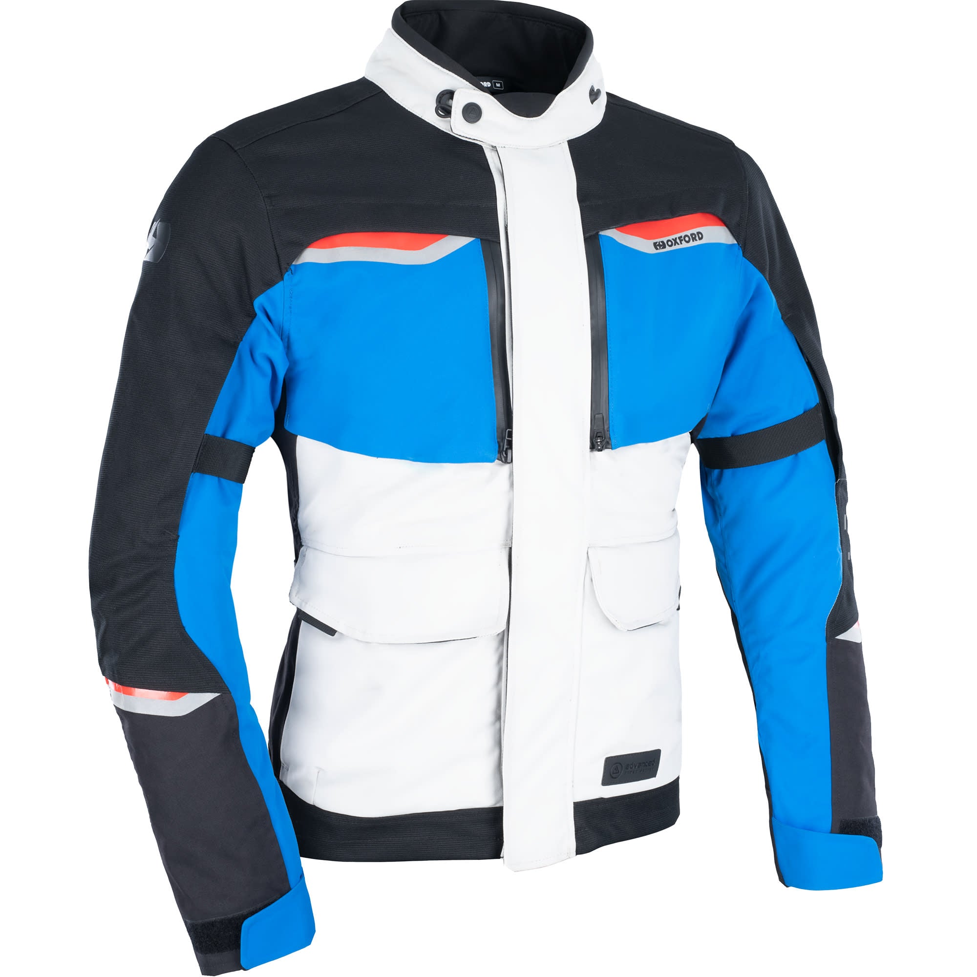 Oxford Mondial 2.0 Textile Jacket - Grey / Blue / Red by Oxford Clothing - clearance motorcycle jacket