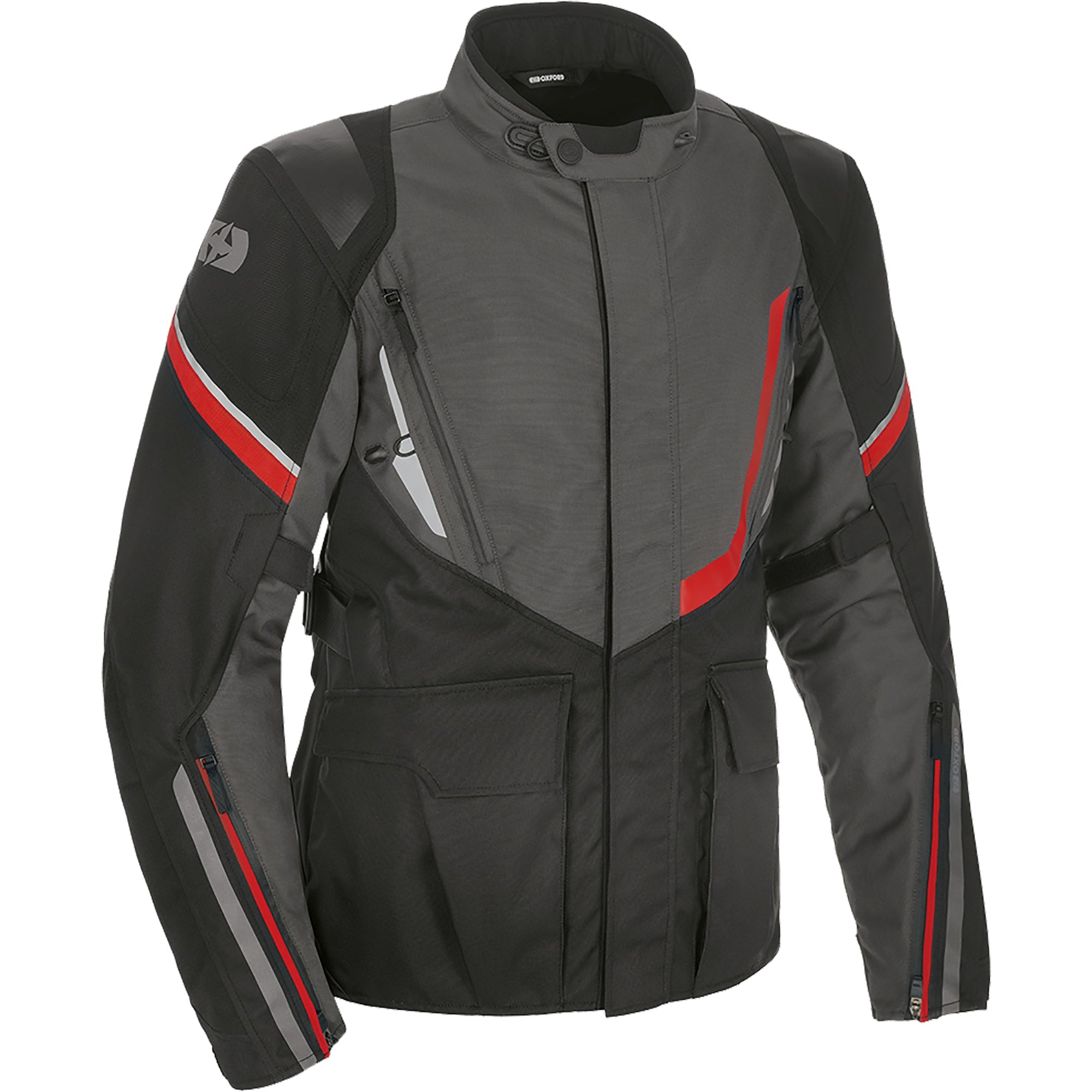 Oxford Montreal 4.0 Textile Jacket - Black / Grey / Red by Oxford Clothing - clearance motorcycle jacket