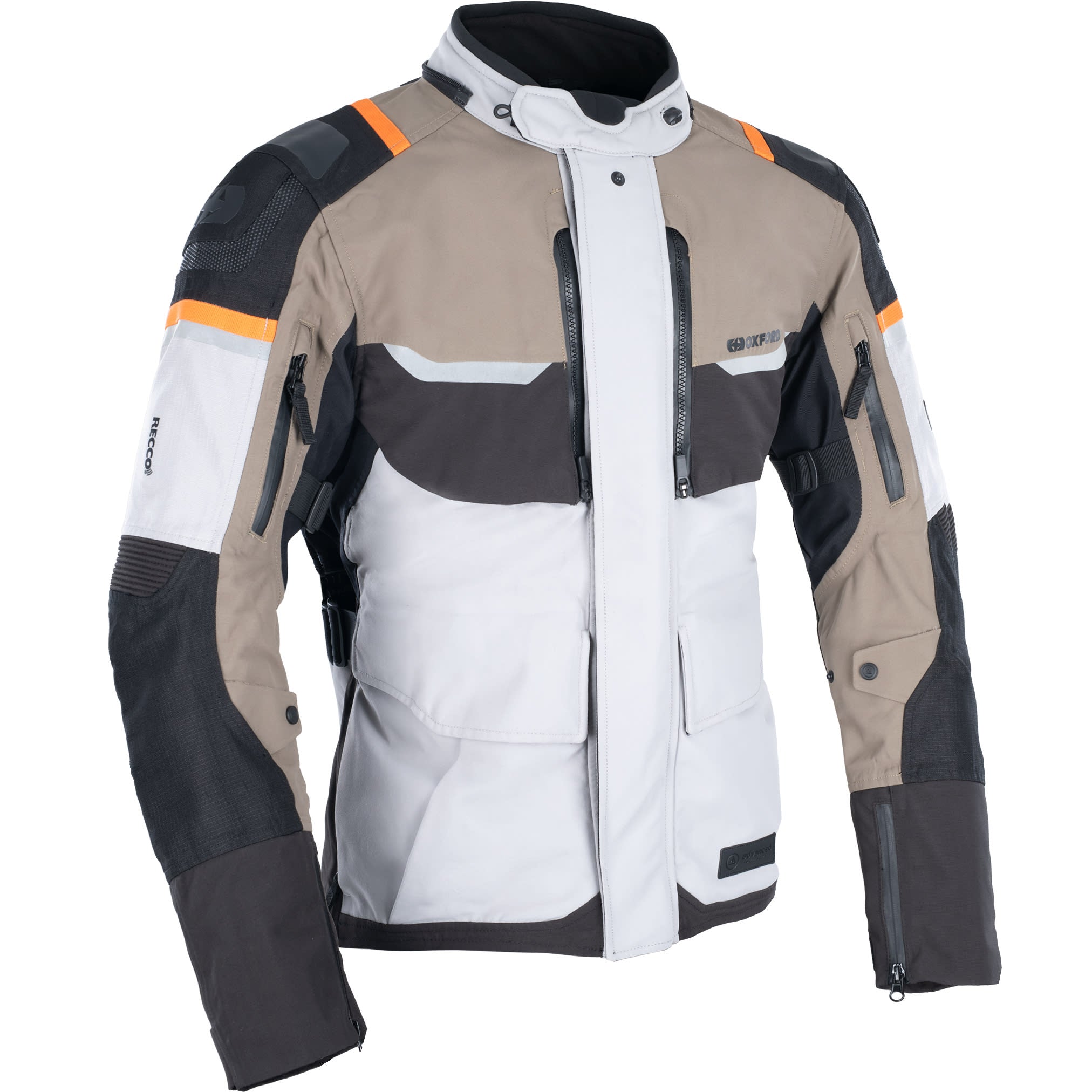 Oxford Stormland D2D Waterproof Textile Jacket - Desert / Black / Orange by Oxford Clothing - clearance motorcycle jacket