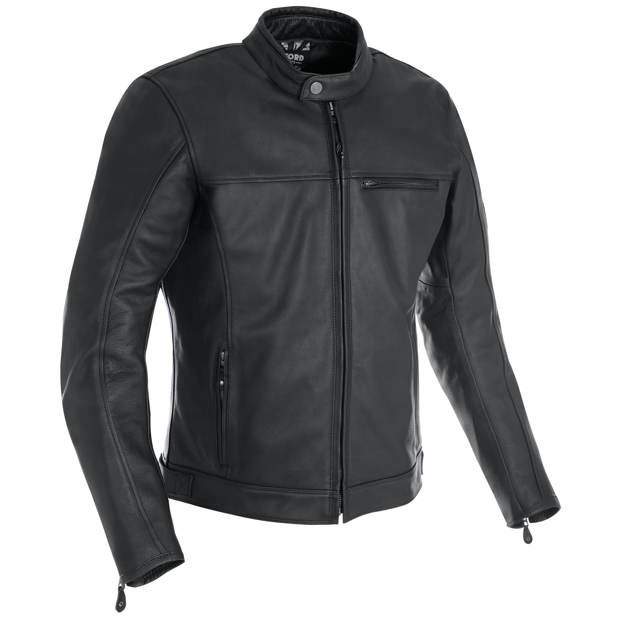 Oxford Walton Leather Jacket - Black by Oxford Clothing - clearance motorcycle jacket