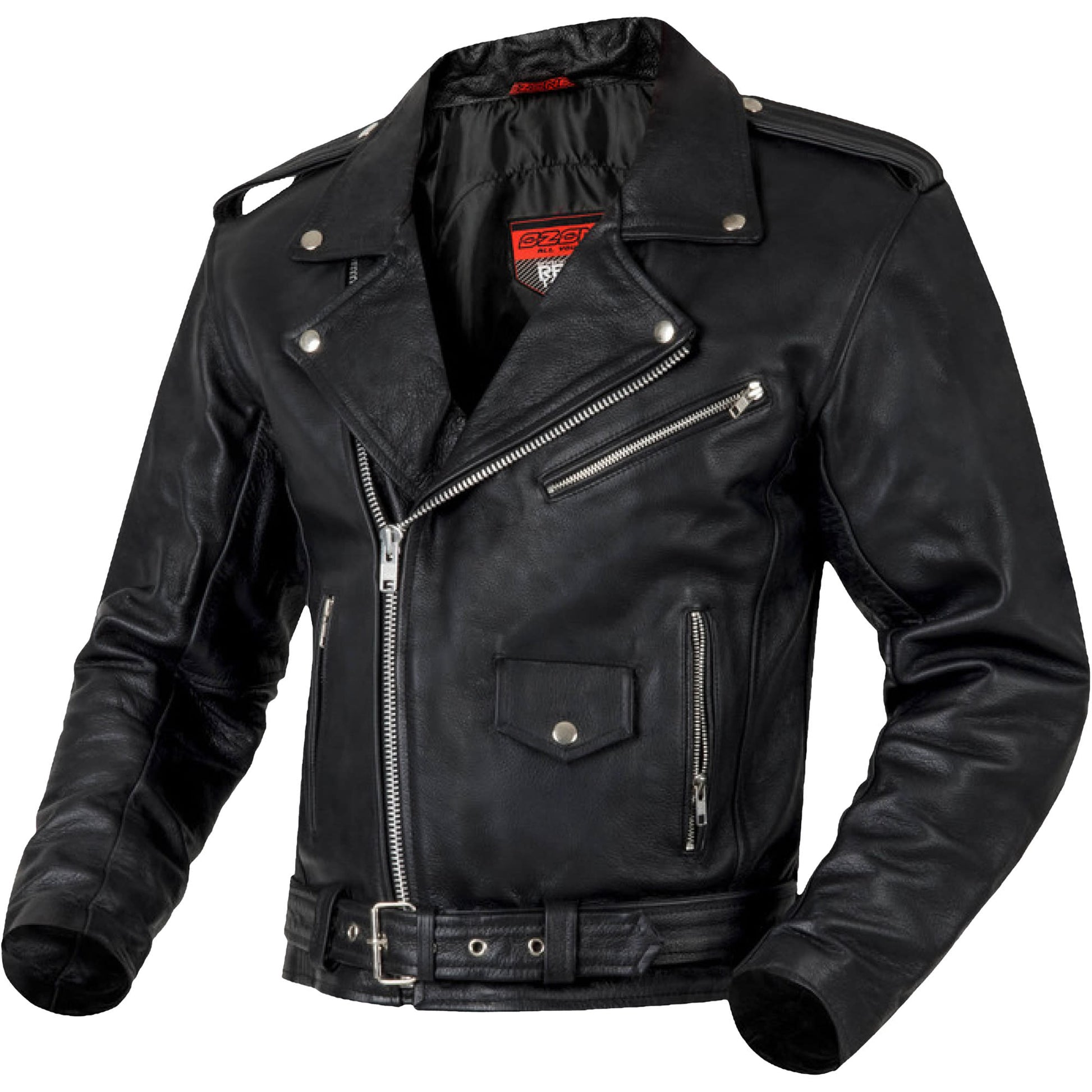 Ozone Classic Ramones Leather Jacket - Black by Ozone - clearance motorcycle jacket