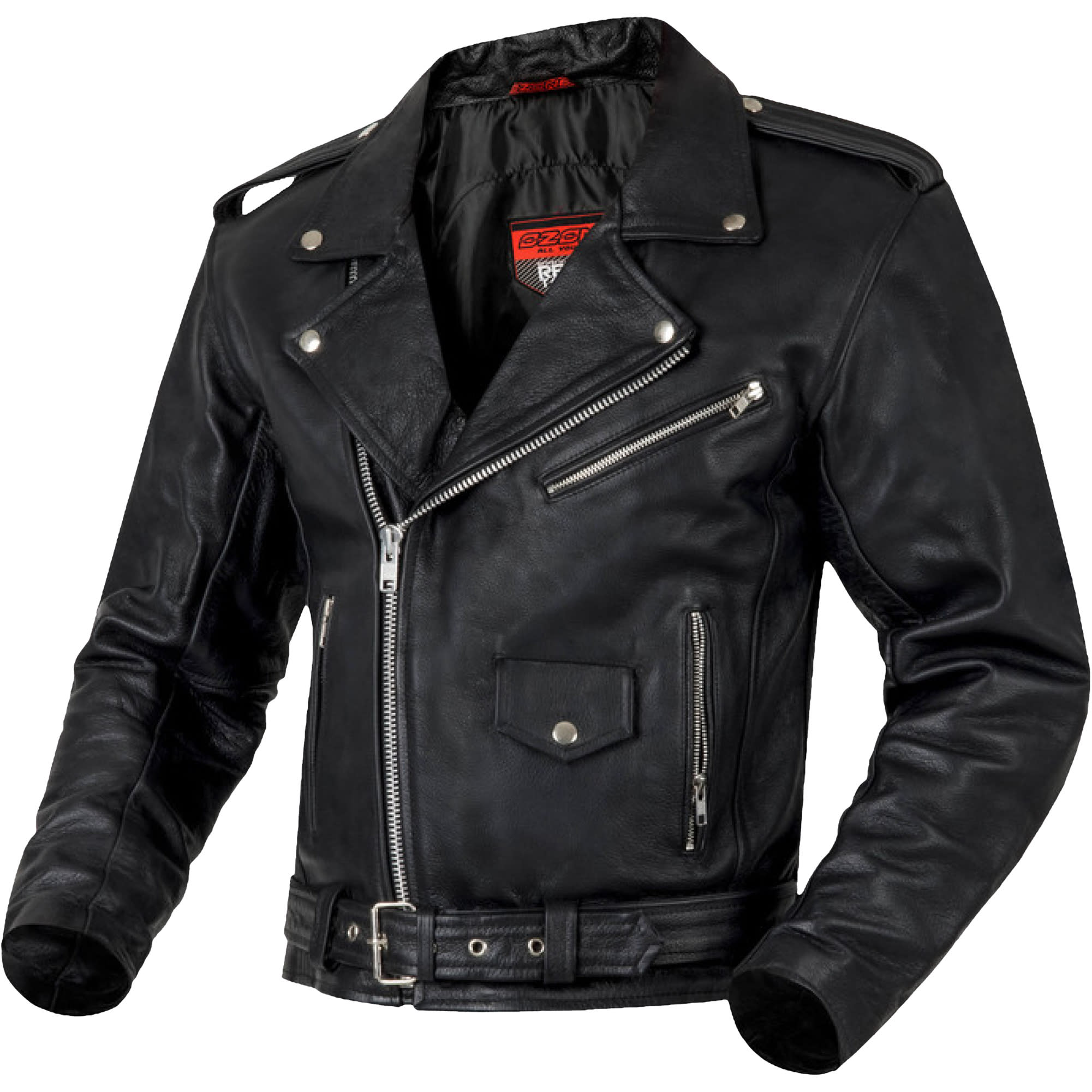 Ozone Classic Ramones Leather Jacket - Black by Ozone - clearance motorcycle jacket