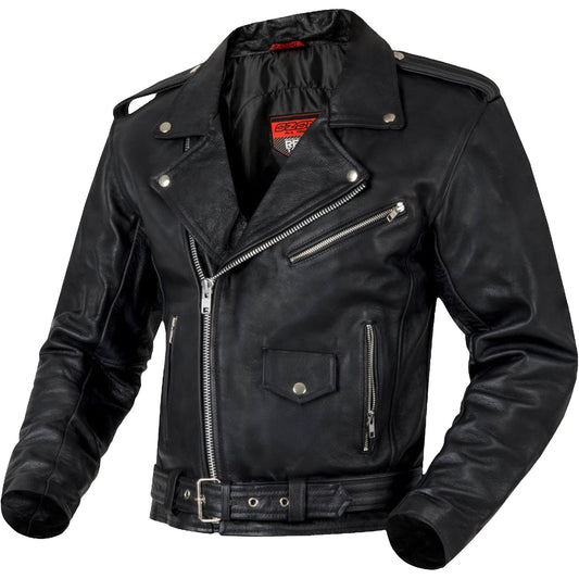 Ozone Classic Ramones Leather Jacket - Black by Ozone - clearance motorcycle jacket