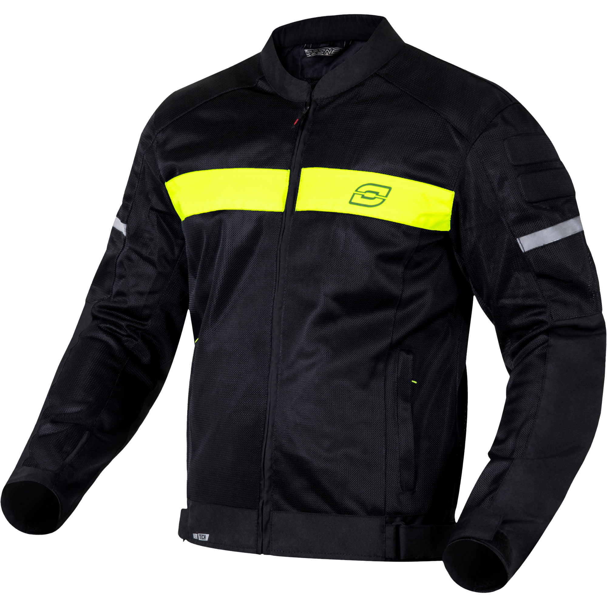 Ozone Street Dart Textile Jacket - Black / Fluo Yellow by Ozone - clearance motorcycle jacket
