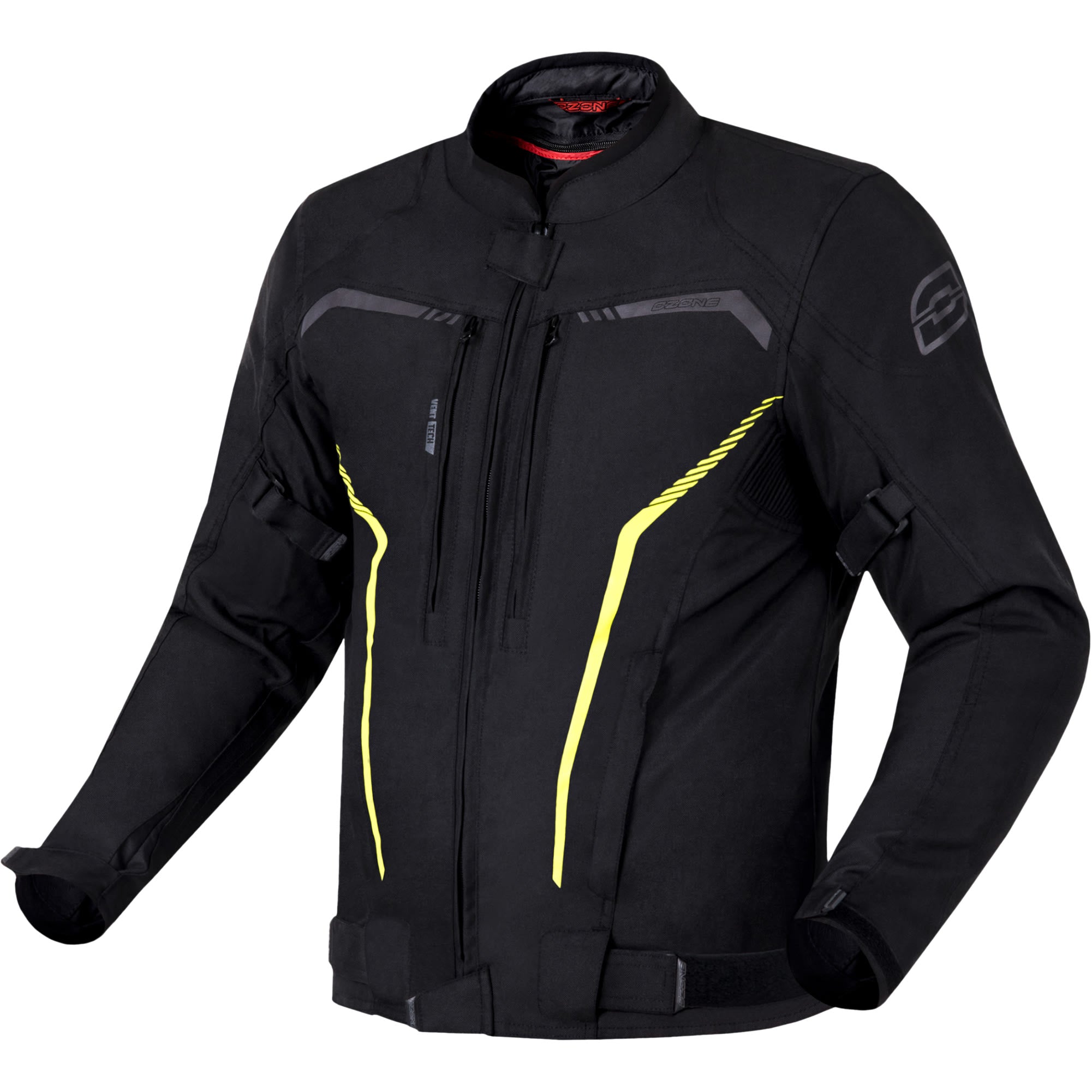Ozone Street Delta IV Waterproof Textile Jacket - Black / Fluo Yellow by Ozone - clearance motorcycle jacket