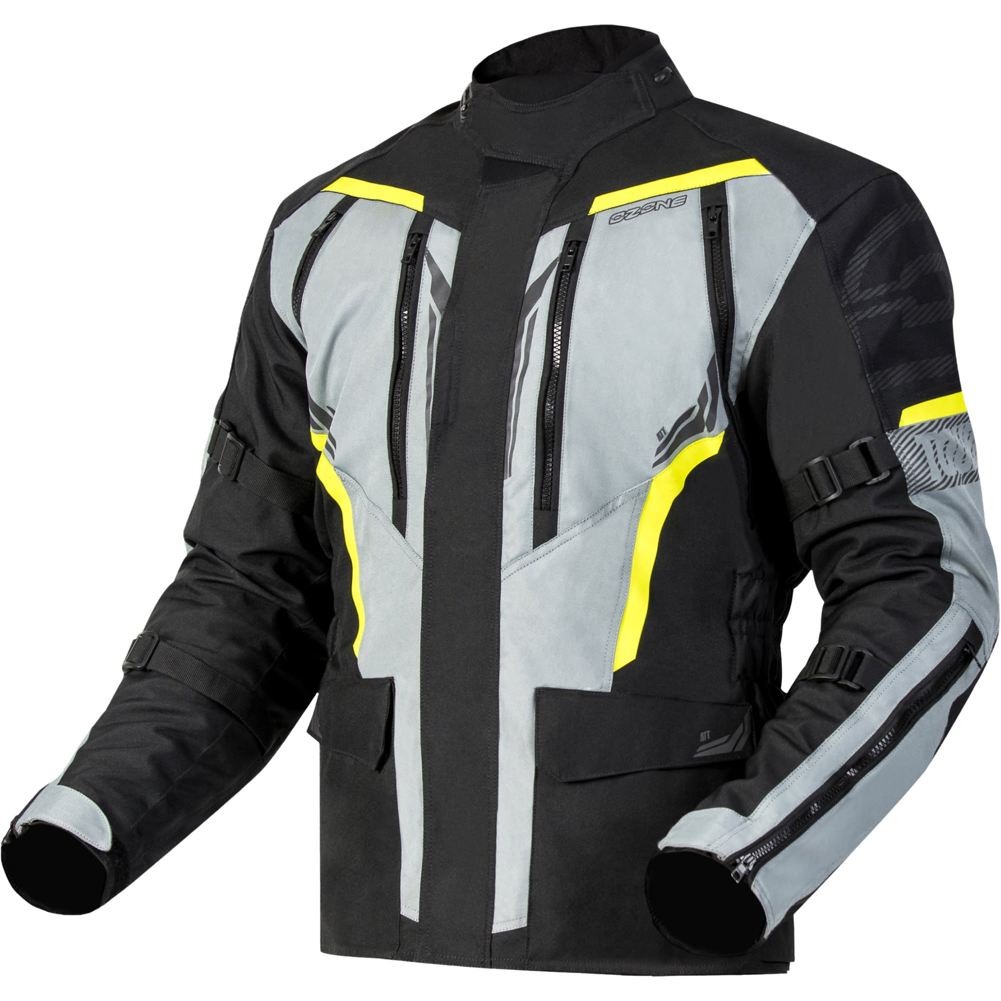 Ozone Tour III Textile Jacket - Black / Grey / Fluo Yellow by Ozone - clearance motorcycle jacket