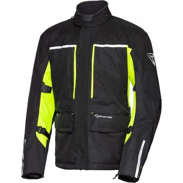Pharao Cedar Waterproof Textile Jacket - Black / Yellow by Pharao - clearance motorcycle jacket