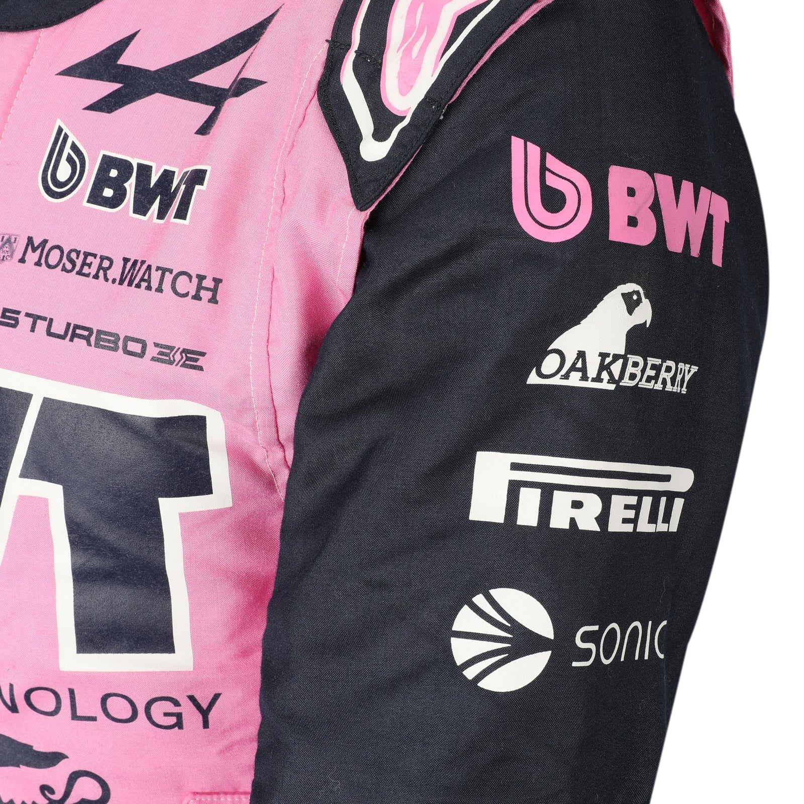 BWT, Pirelli and sleeve sponsor details on Pierre Gasly’s 2026 Alpine F1 race suit – Dash Racegear.