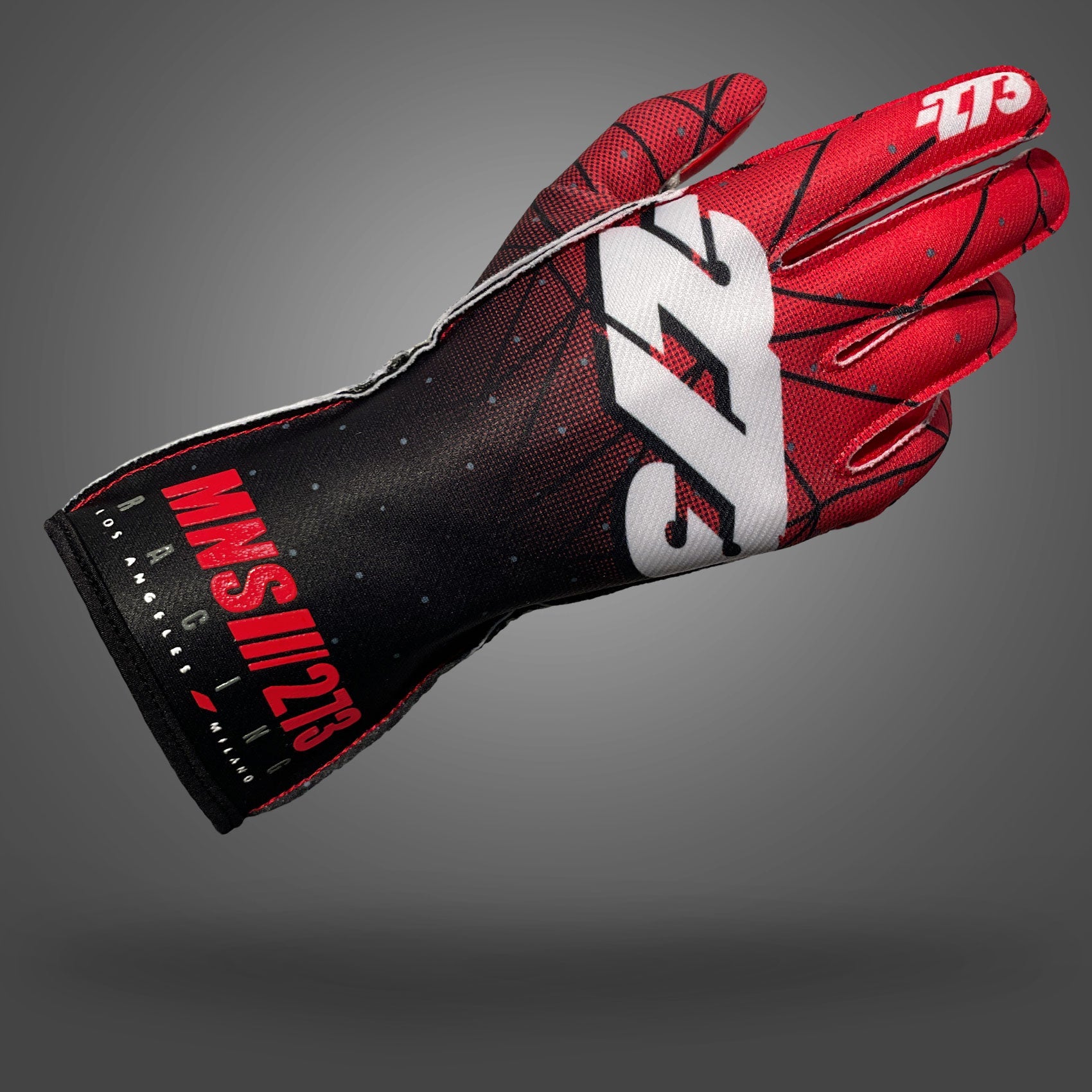 POLY 3 Black/Red/White - Glove | DASH RACEGEAR