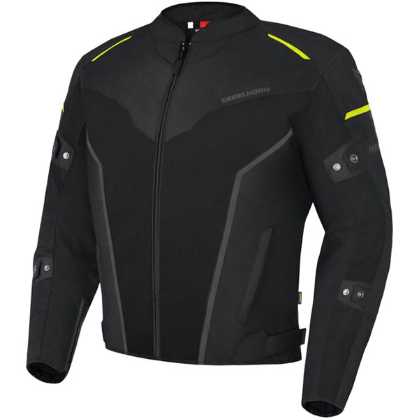 Rebelhorn Hiflow IV Textile Jacket - Black / Flo Yellow by Rebelhorn - clearance motorcycle jacket