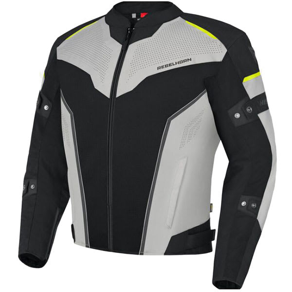 Rebelhorn Hiflow IV Textile Jacket - Black / Silver / Flo Yellow by Rebelhorn - clearance motorcycle jacket