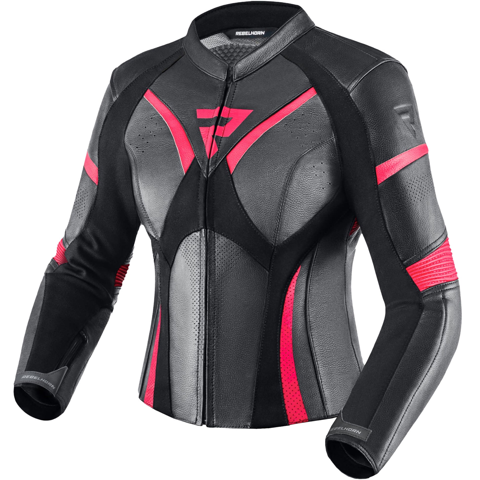 Rebelhorn Ladies Rebel Leather Jacket - Pink / Black by Rebelhorn - clearance motorcycle jacket
