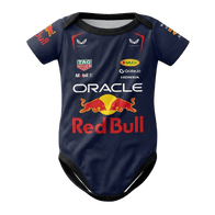 Red Bull Baby Bodysuit Onesie 2025 front view baby onesie by Dash Racegear