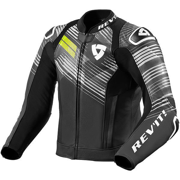 Rev'it Apex Leather Jacket - Black / Neon Yellow by Rev'it - clearance motorcycle jacket