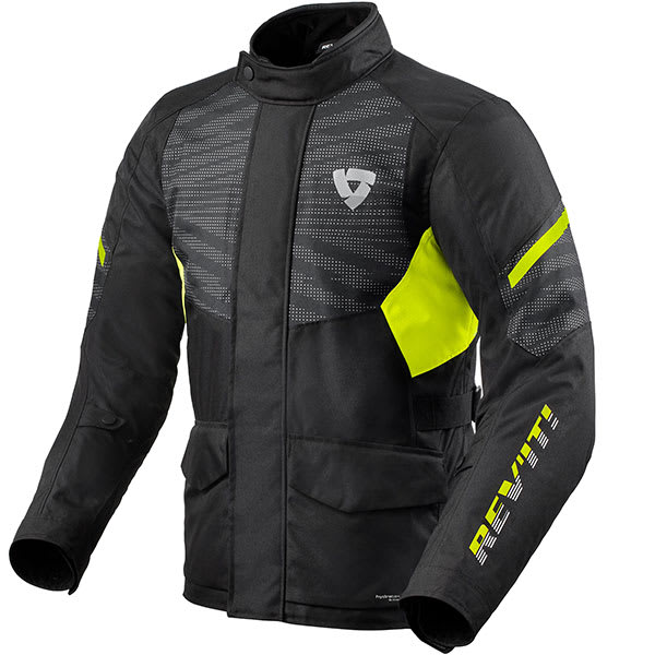 Rev'it Duke H2O Textile Jacket - Black / Neon Yellow by Rev'it - clearance motorcycle jacket