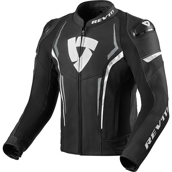 Rev'it Glide Leather Jacket - Black / White by Rev'it - clearance motorcycle jacket