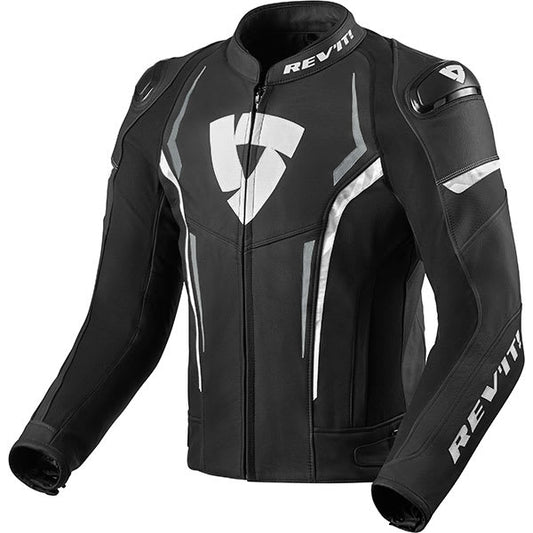 Rev'it Glide Leather Jacket - Black / White by Rev'it - clearance motorcycle jacket
