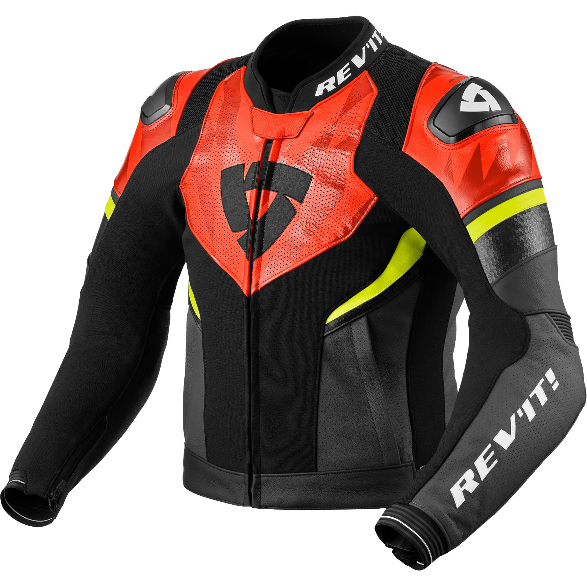 Rev'it Hyperspeed 2 Air Leather Jacket - Black / Neon Red by Rev'it - clearance motorcycle jacket