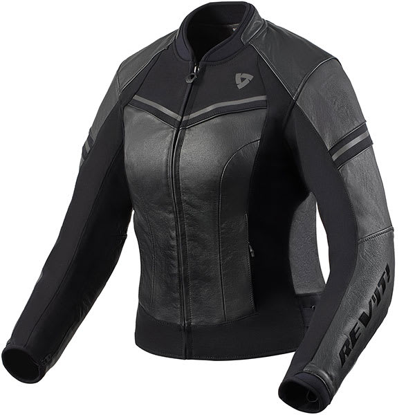 Rev'it Ladies Median Leather Jacket - Black / Anthracite by Rev'it - clearance motorcycle jacket