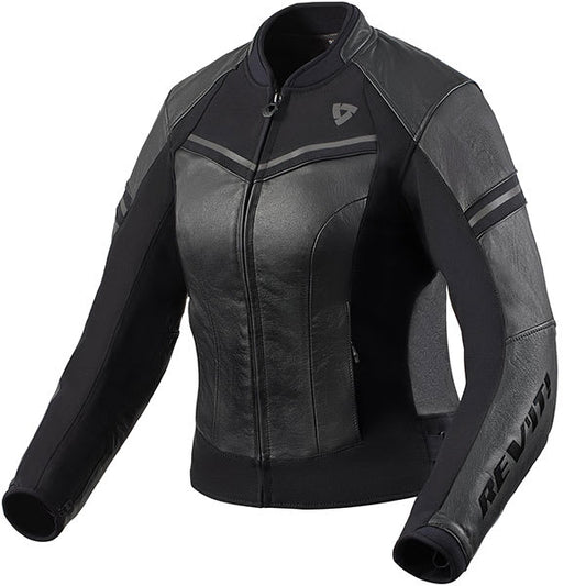 Rev'it Ladies Median Leather Jacket - Black / Anthracite by Rev'it - clearance motorcycle jacket