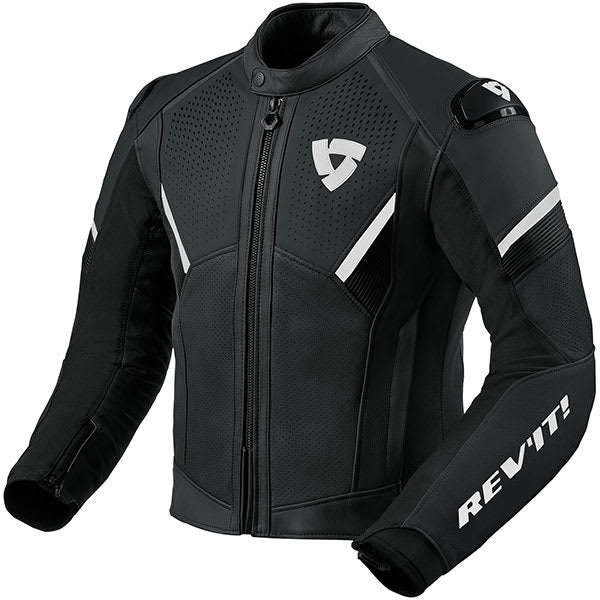 Rev'it Matador Leather Jacket - Black / White by Rev'it - clearance motorcycle jacket