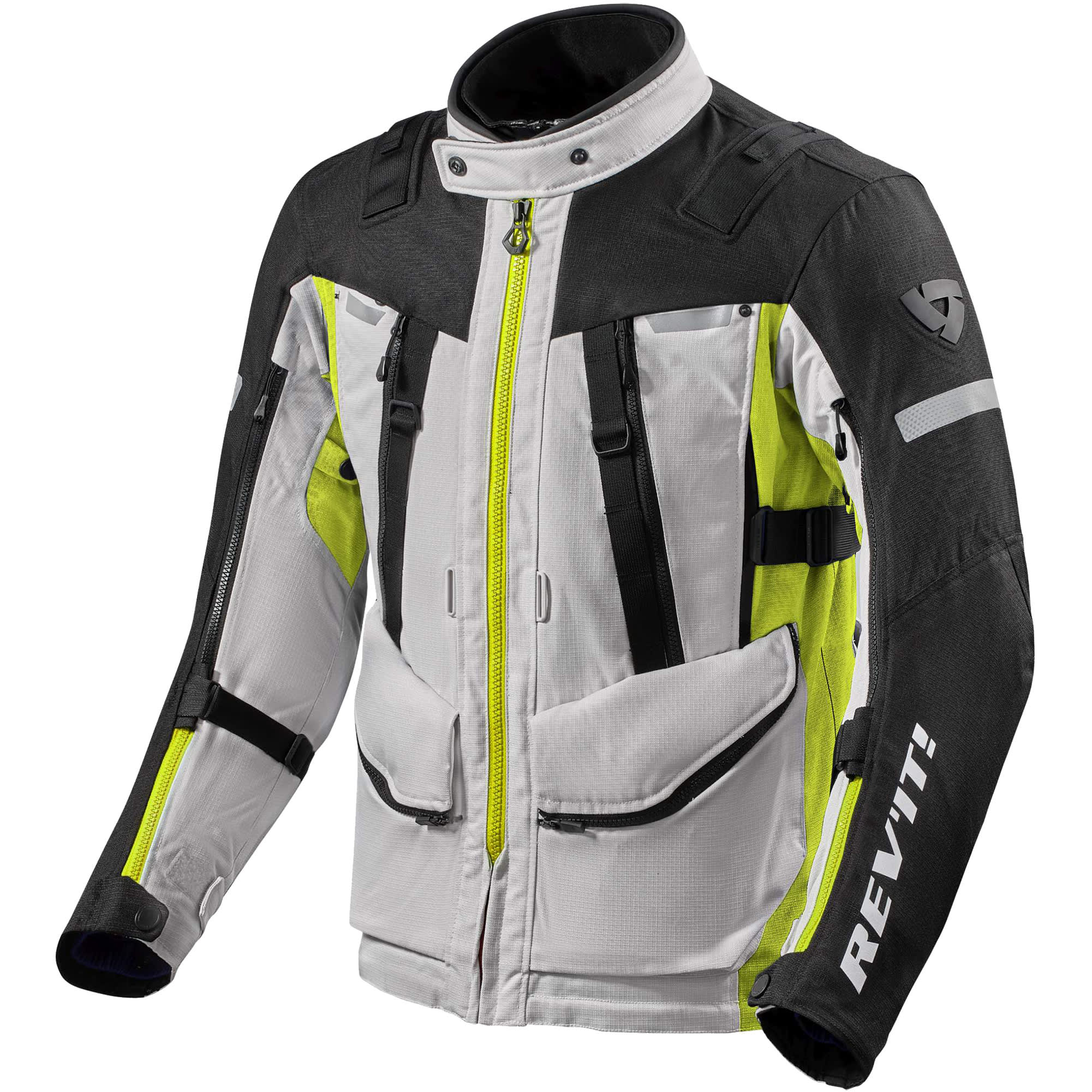 Rev'it Sand 4 H2O Textile Jacket - Silver / Neon Yellow by Rev'it - clearance motorcycle jacket