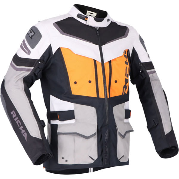 Richa Infinity 2 Adventure Textile Jacket - Grey / Orange by Richa - clearance motorcycle jacket