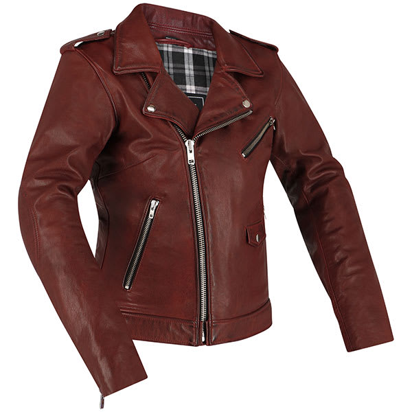 Richa Ladies Brighton Leather Jacket - Burgandy by Richa - clearance motorcycle jacket