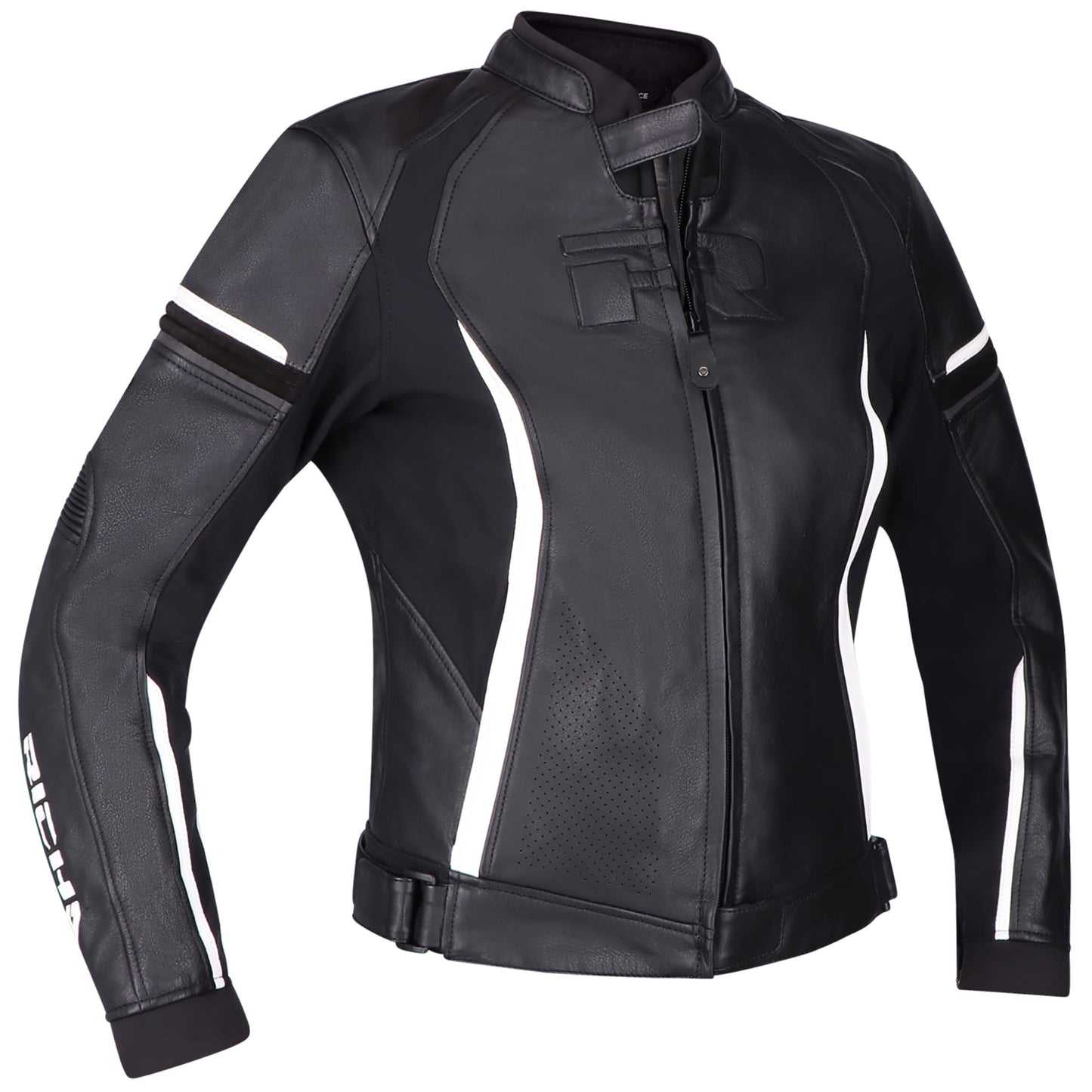 Richa Ladies Laura Leather Jacket - Black / White by Richa - clearance motorcycle jacket