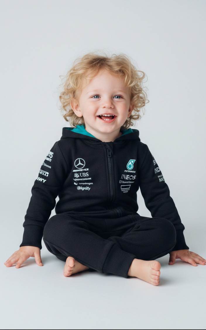 Mercedes Racing F1 Limited Edition Baby Anorak Jumpsuit 100% cotton - baby & toddler outfit image 11