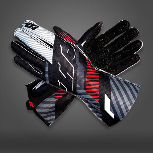 RS273 Black/White/Red EXTERNAL Seam - Glove | DASH RACEGEAR