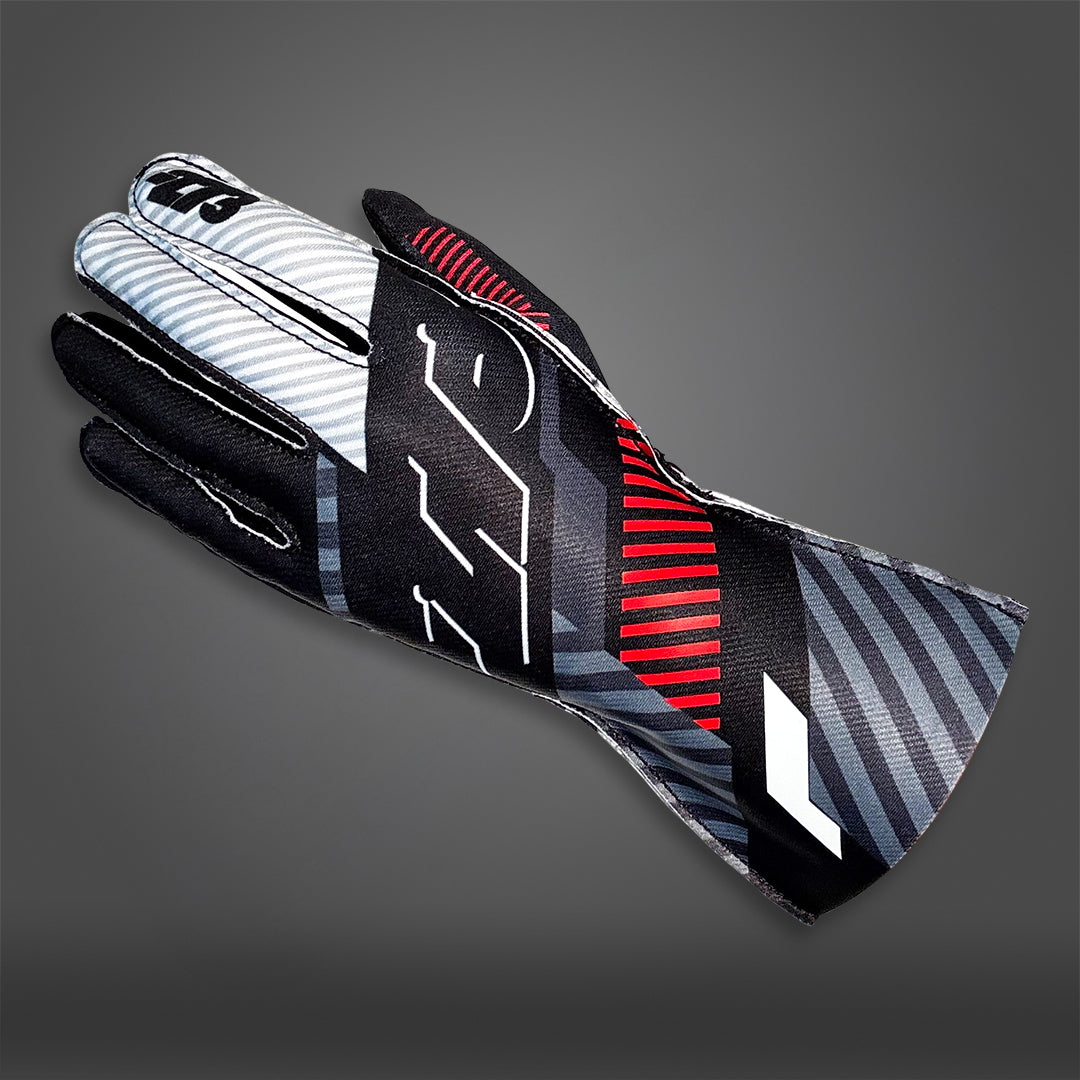 RS273 Black/White/Red EXTERNAL Seam - Glove | DASH RACEGEAR