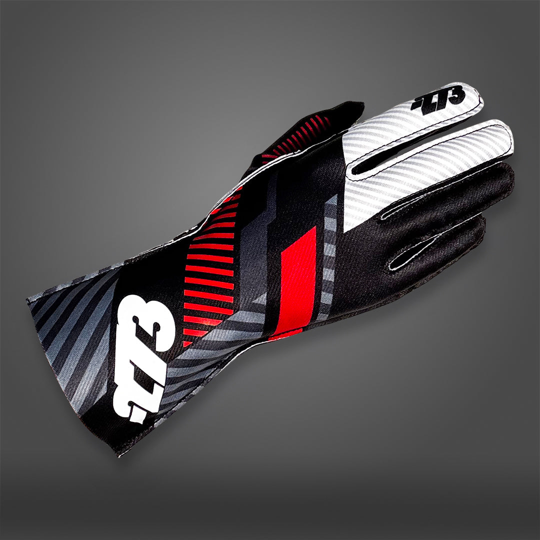 RS273 Black/White/Red EXTERNAL Seam - Glove | DASH RACEGEAR