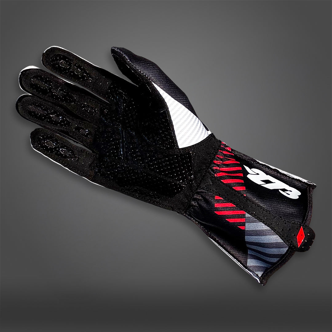 RS273 Black/White/Red EXTERNAL Seam - Glove | DASH RACEGEAR