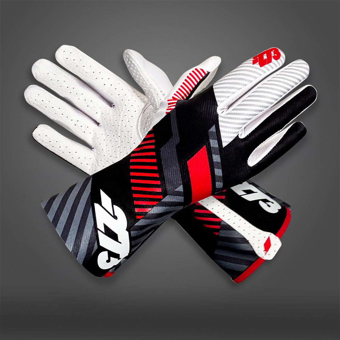 RS273 Black/White/Red INTERNAL Seam - Glove | DASH RACEGEAR