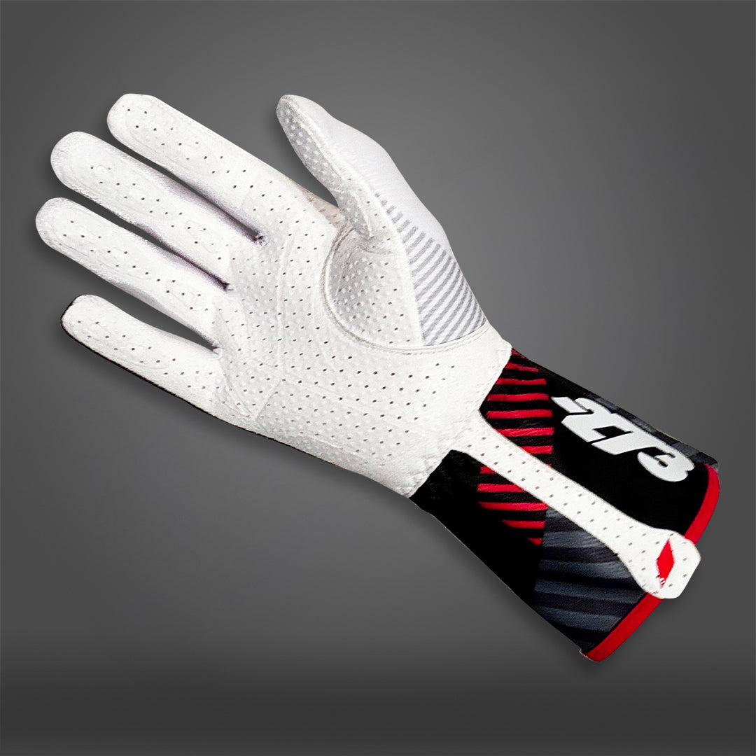 RS273 Black/White/Red INTERNAL Seam - Glove | DASH RACEGEAR
