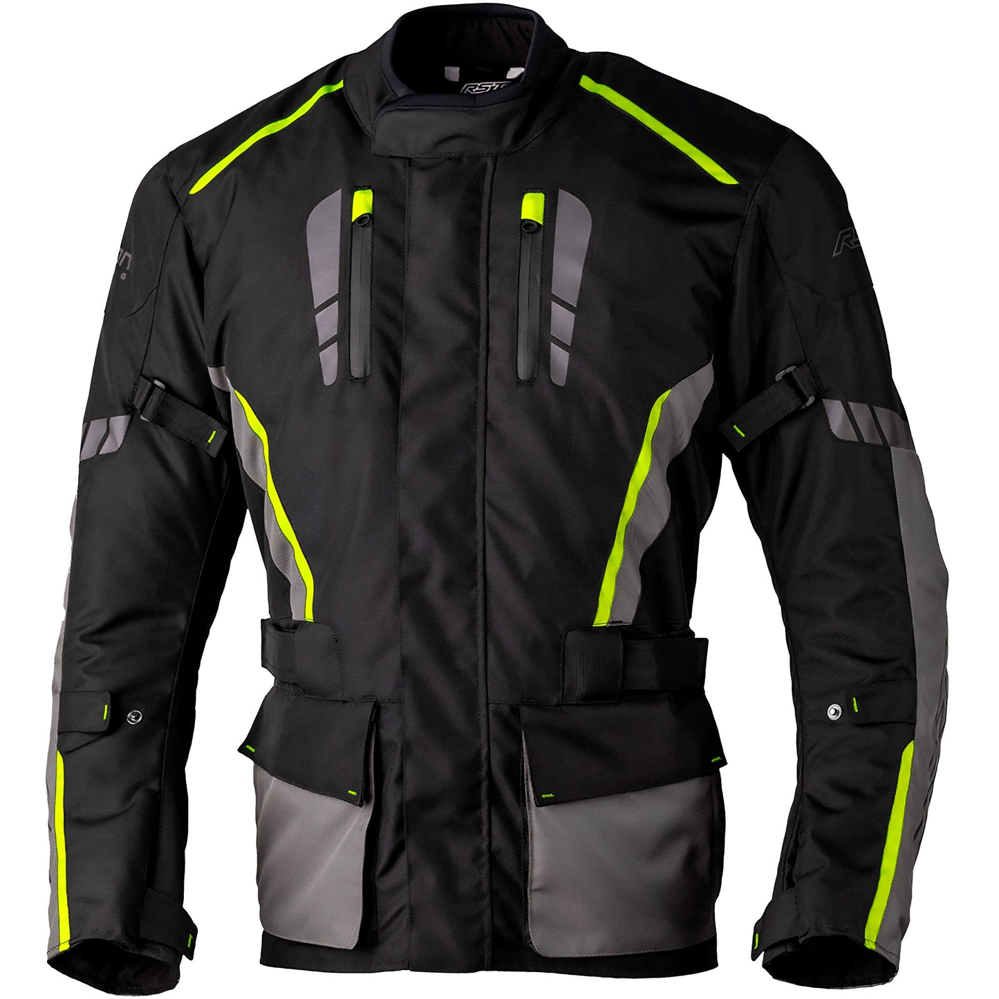 RST Axiom Plus Airbag CE Textile Jacket - Black / Grey / Flo Yellow by RST - clearance motorcycle jacket
