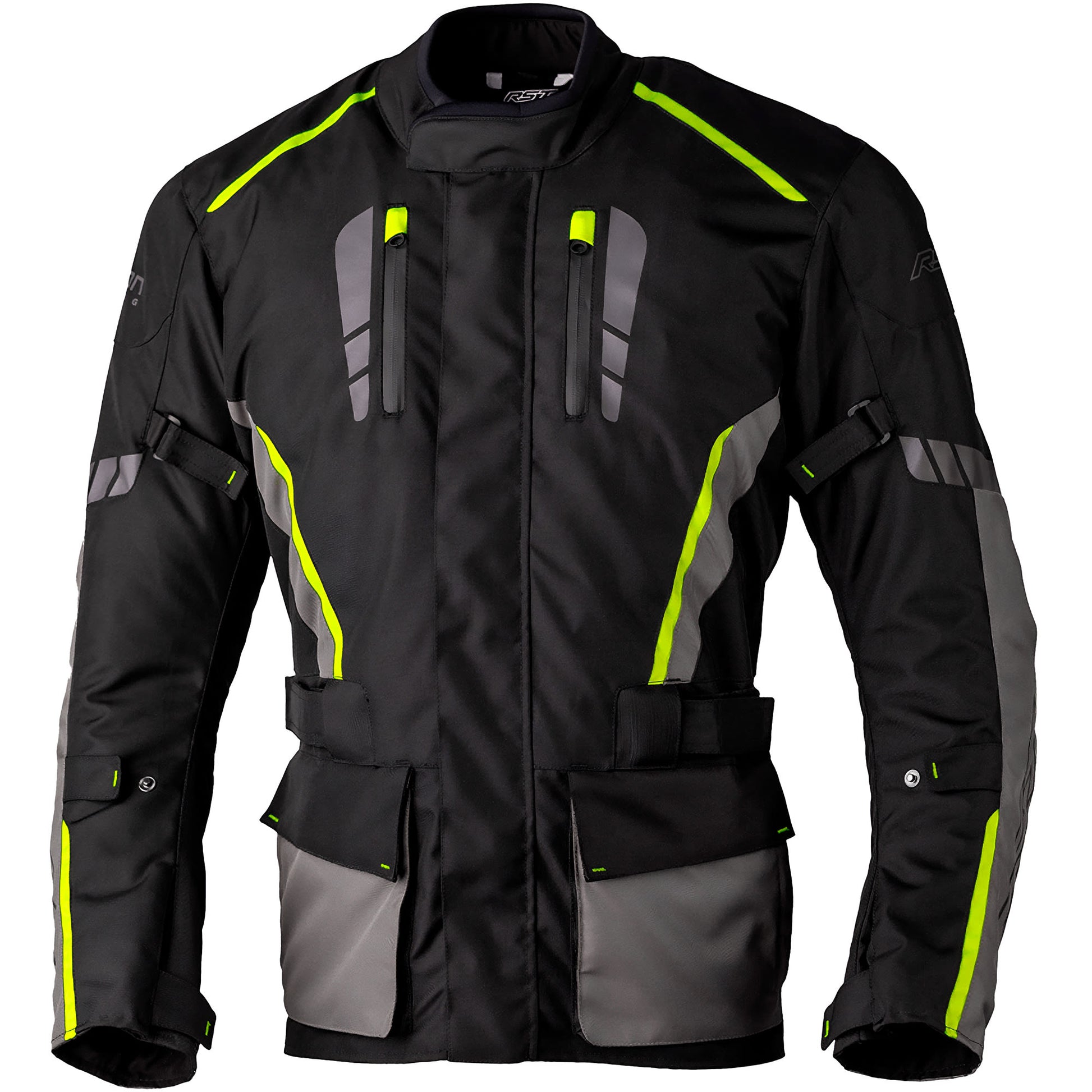 RST Axiom Plus Airbag CE Textile Jacket - Black / Grey / Flo Yellow by RST - clearance motorcycle jacket