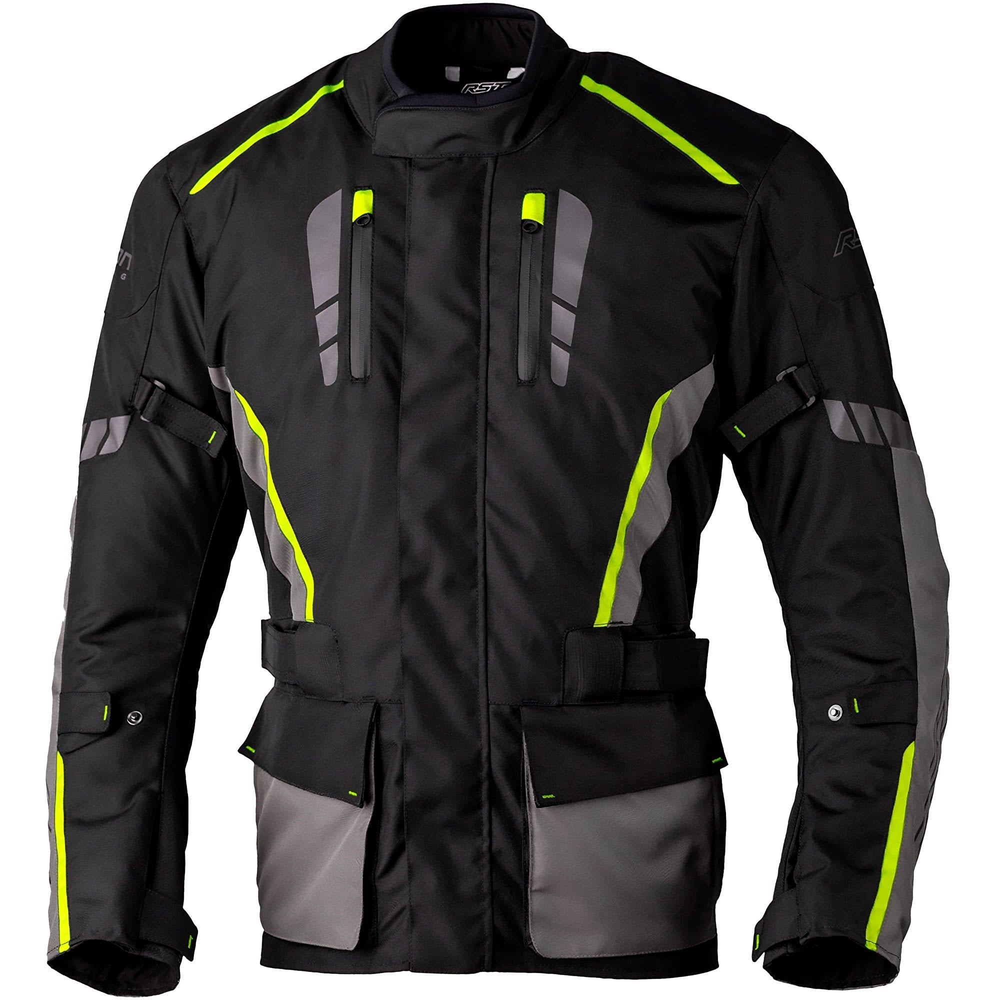 RST Axiom Plus Airbag CE Textile Jacket - Black / Grey / Flo Yellow by RST - clearance motorcycle jacket