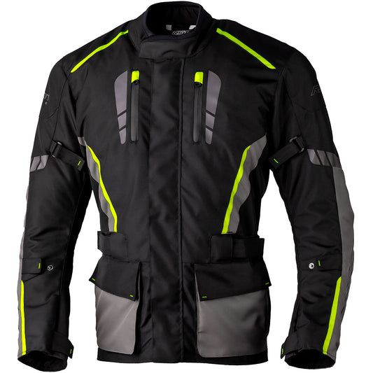 RST Axiom Plus Airbag CE Textile Jacket - Black / Grey / Flo Yellow by RST - clearance motorcycle jacket