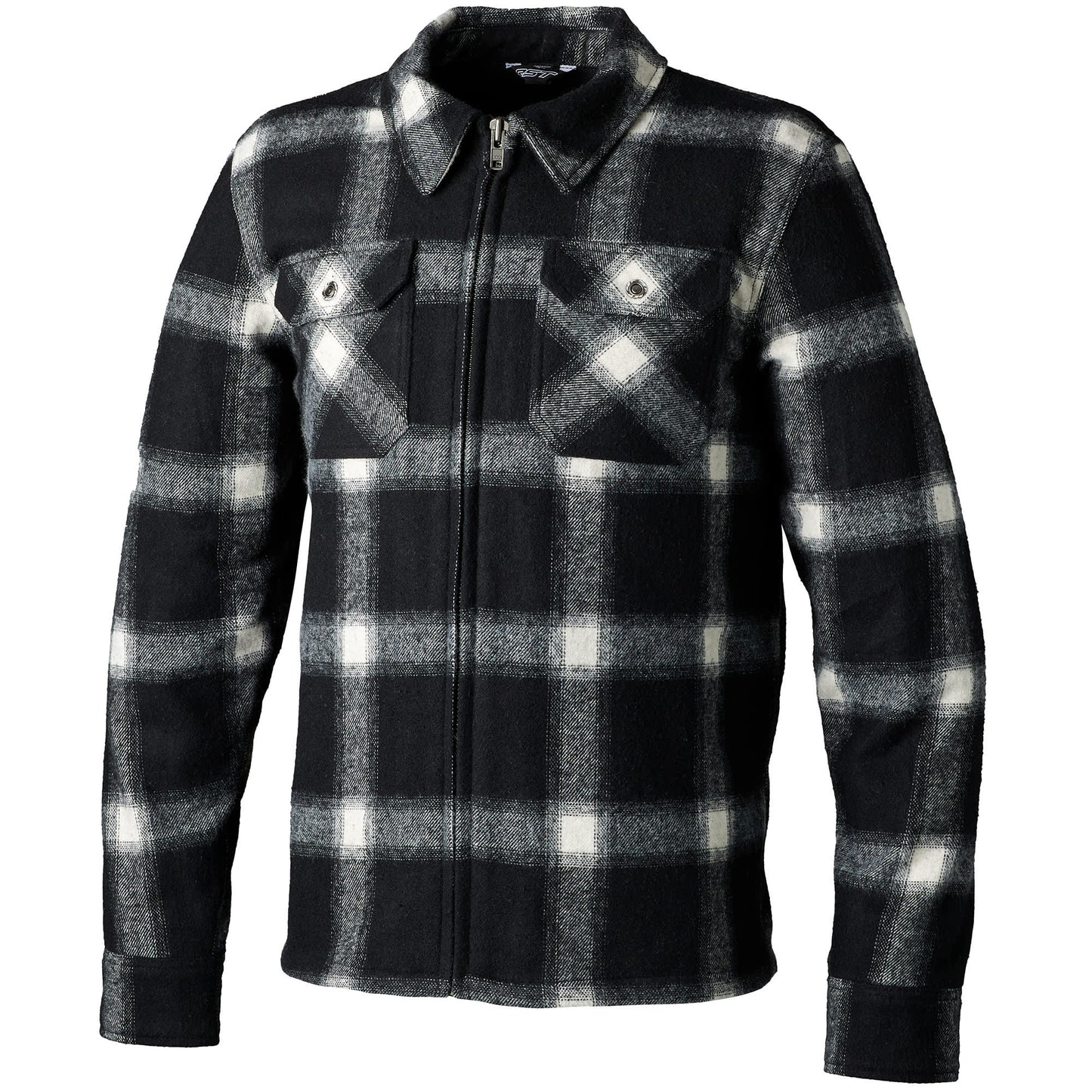 RST Brushed CE Textile Shirt - Black / White Check by RST - clearance motorcycle jacket