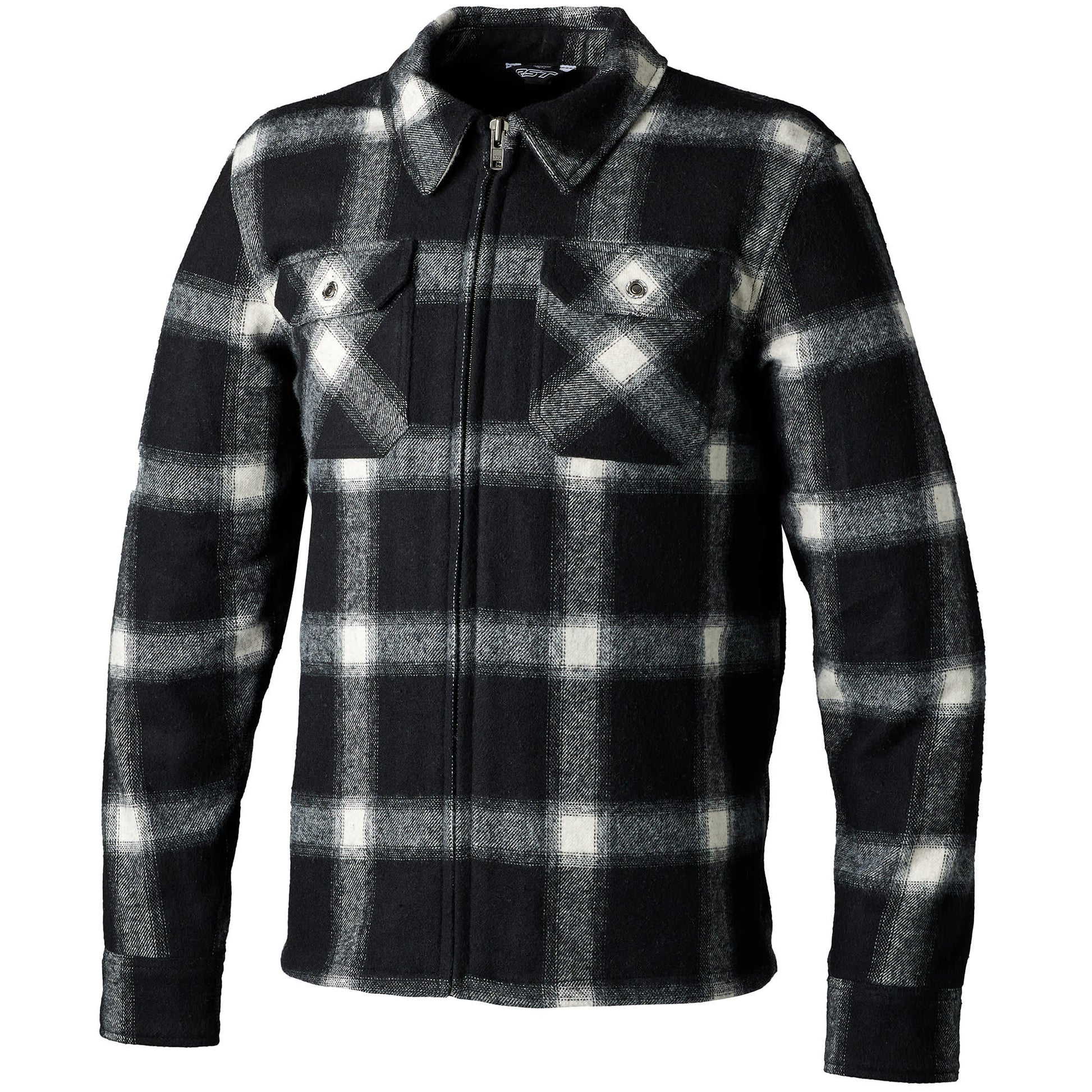 RST Brushed CE Textile Shirt - Black / White Check by RST - clearance motorcycle jacket